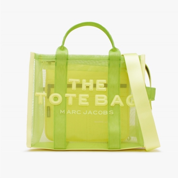 Marc Jacobs Nylon The Mesh Medium Tote Bag Fluo Yellow - Picture 12 of 17